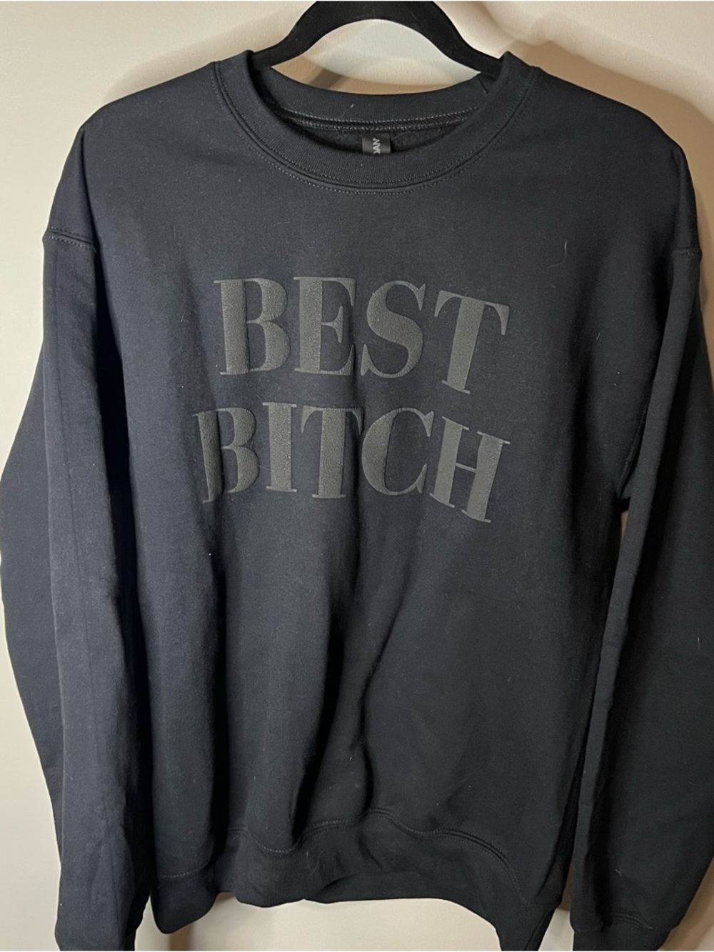 Gildan Black Crewneck Sweater with 'Best Graphic